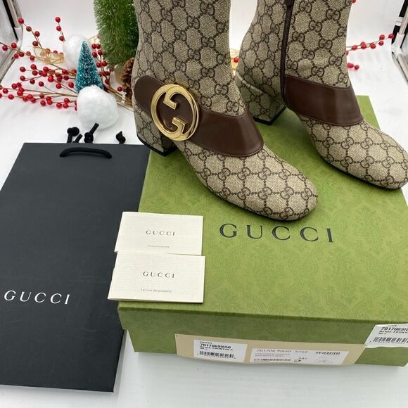 SOLD!!!!!!! Women’s Gucci GG supreme Blondie ankle boots size 38.5 made in Italy - Picture 2 of 9